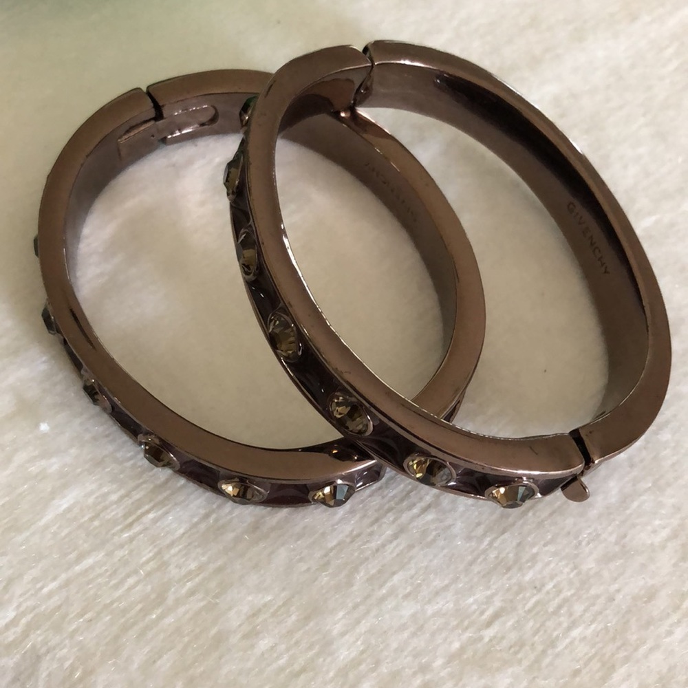 Vintage rare Givenchy crystal enamel bangle bracelets - Picture 11 of 14